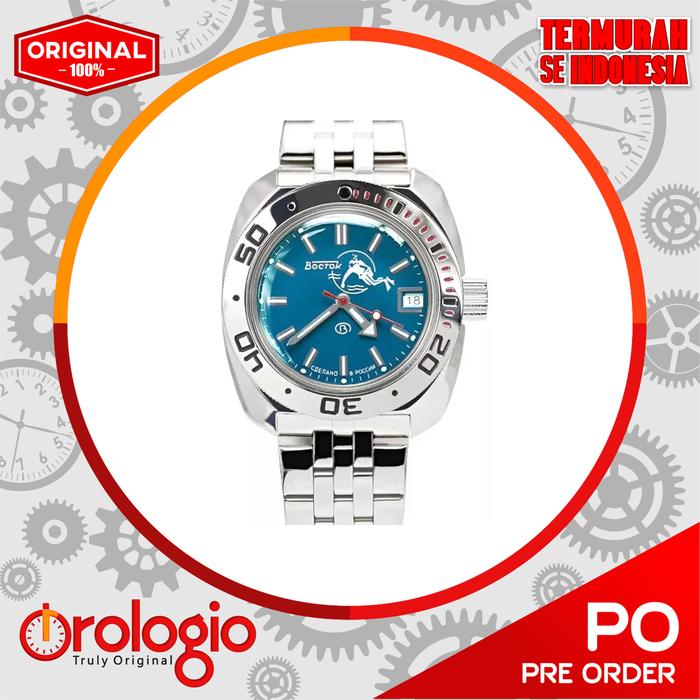 Jam Tangan Vostok Amphibian Automatic Mens Self-Winding Diver Amphibia 710 Case Wrist Watch 710059