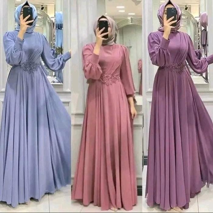 clara dress gaun muslimah simple