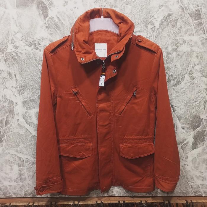 jaket pria parka BANGBANG JEANS orange sz M tebal casual basic polos