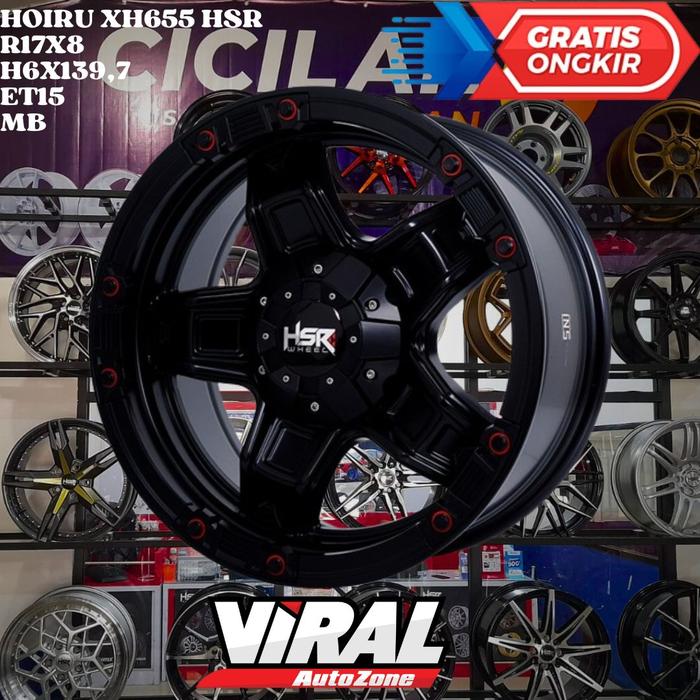 Velg Mobil Ring 17 Offroad HSR HOIRU R17 Hitam Untuk Pajero Hilux Triton dll