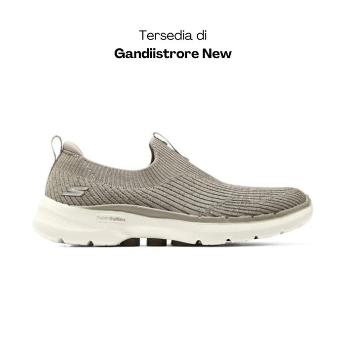Sepatu Slip On Wanita Skechers Go Walk 6 Ocean Crystal 124521TPE Taupe