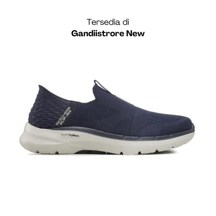 Sepatu Slip On Pria Skechers Go Walk 6 Easy On 216278/NVY Navy BNIB