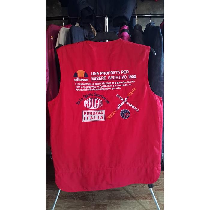 Vest Rompi Ellesse Vintage 90's Taktikal Merah Mulus