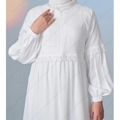 § Baju Gamis Putih Wanita Simple Elegan Dan Mewah | Gamis Putih Brukat Pesta Kondangan Modern Terbar