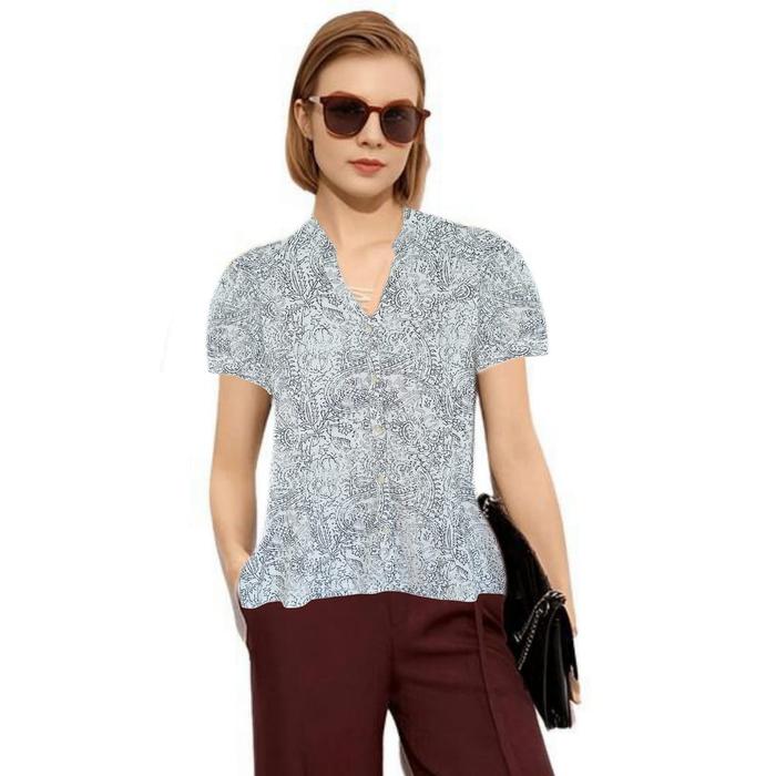 blouse wanita lengan pendek/Blouse creme original/Baju atasan wanita bahan katun rayon