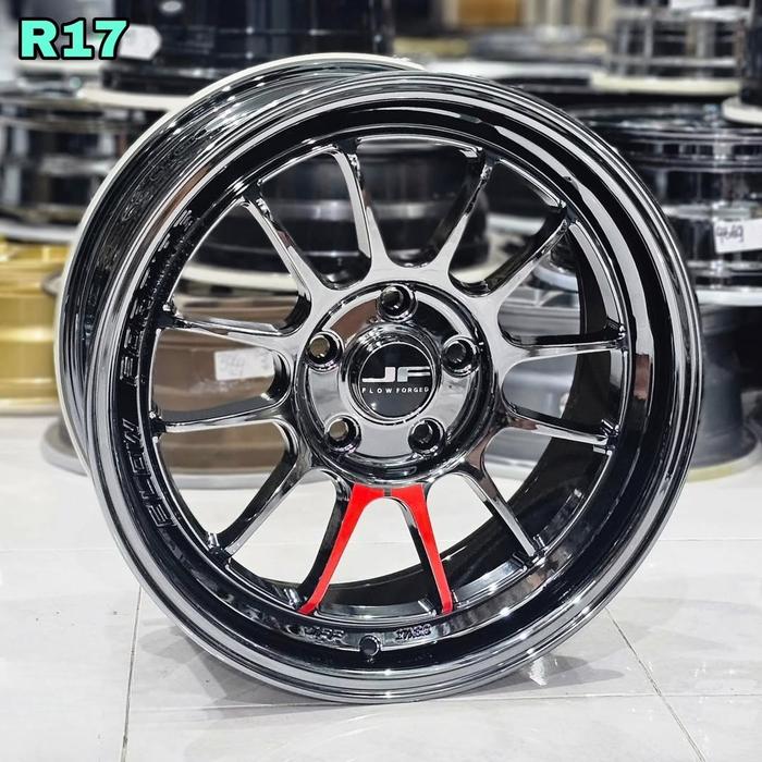 velg mobil ring 17 BUZZ JF LUXURY BLACK CROME ET 40 R17 velg racing wrv hrv crv innova ertiga Brv te