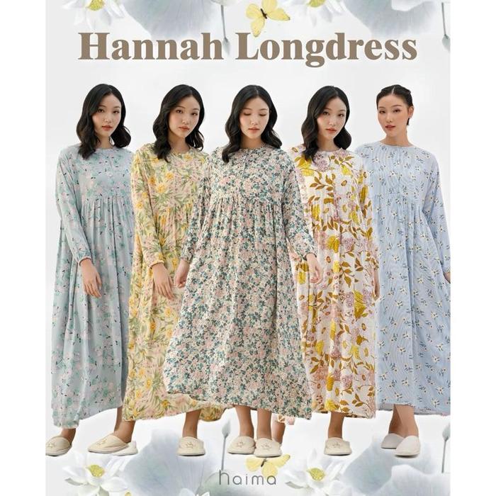 TERMURAH HAIMA - HANNAH LONG DRESS ( daster panjang rayon - gamis kerut )