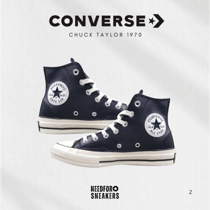 SEPATU CONVERSE CT LEATHER 70S HI BLACK WHITE EGRET