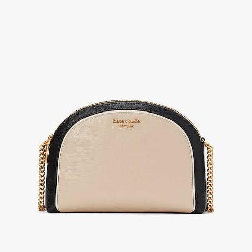tas wanita ks morgan double zip dome crossbody earthenware black sj