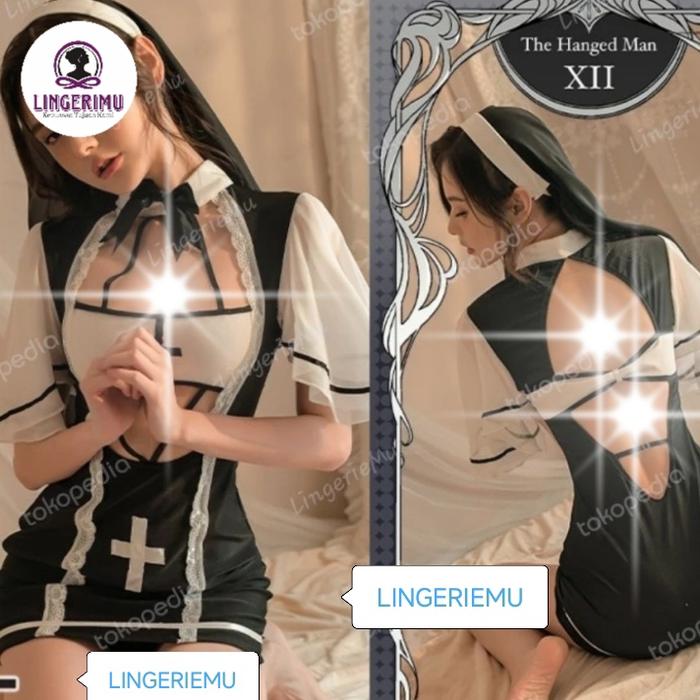 Lingerie costume seragam cosplay hantu suster valak