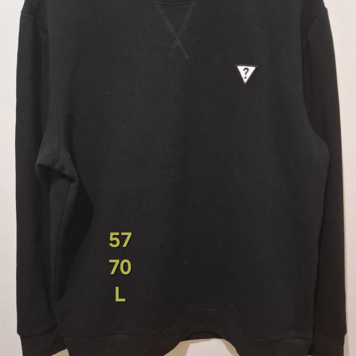 JAKET HITAM SWEATER CREWNECK GUESS ORIGINAL 2ND SECOND MIN KONDISI