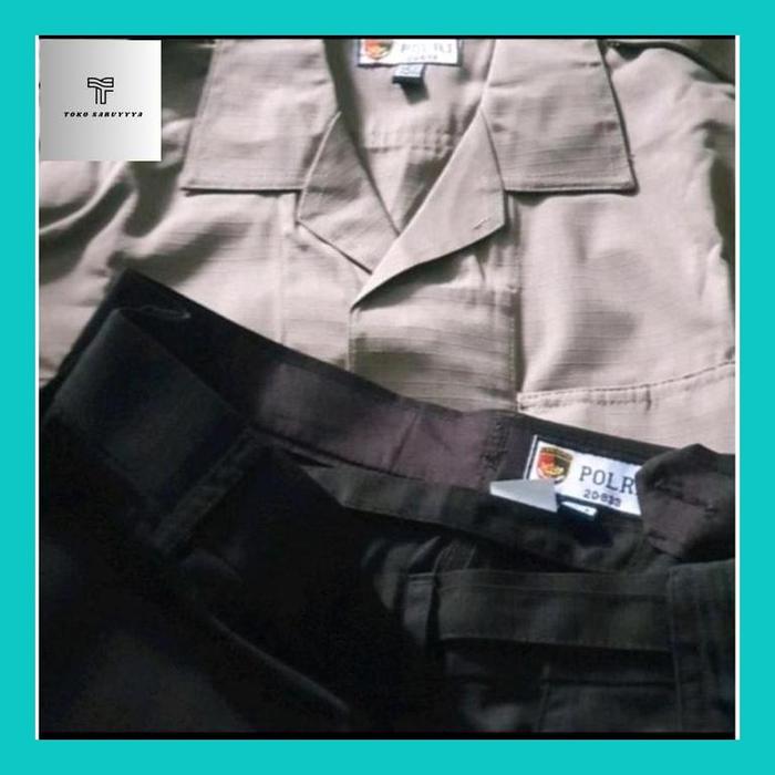 Saruy__ Seragam Pdl Jatah Polri / Setelan Baju Pdl Jatah Polri / Baju Celana Pdlt / Baju Celana Pdlt