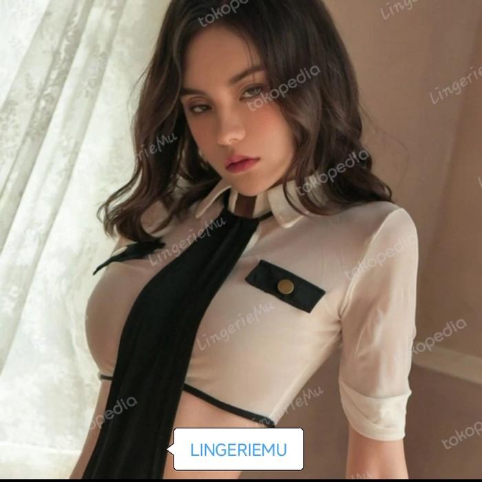 Lingerie cosplay costume jumsuit dasi seragam polisi sexy