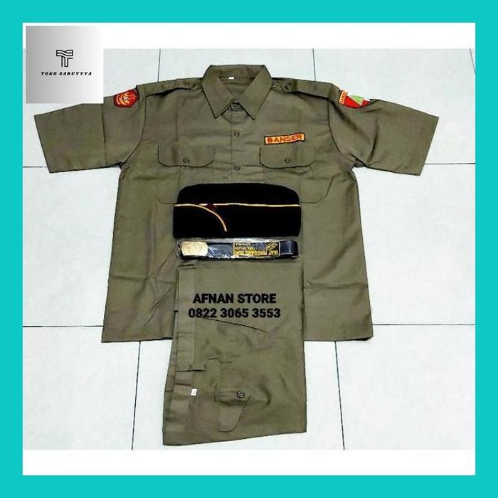 Saruy__ Pdh Banser + Topi Mut Dan Ikat Pinggang