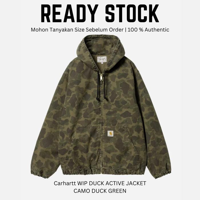 Carhartt WIP DUCK ACTIVE JACKET CAMO DUCK GREEN | JAKET PRIA ORIGINAL 100 %