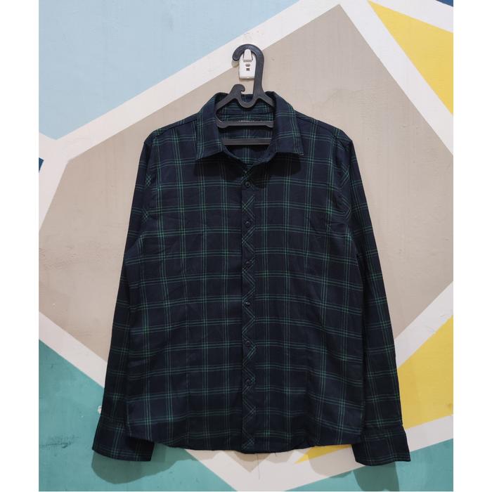 Kemeja Baju Outer Shirt Flannel Kotak Kotak Sevens not Uniqlo H&M Zara Bershka Uniform Bridge Monofl
