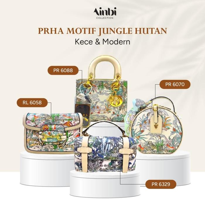 Tas Prha Motif Jungle Hutan Slingbag Tali Panjang Adjustable Free Box Fashion Wanita Mewah By Ainbi.