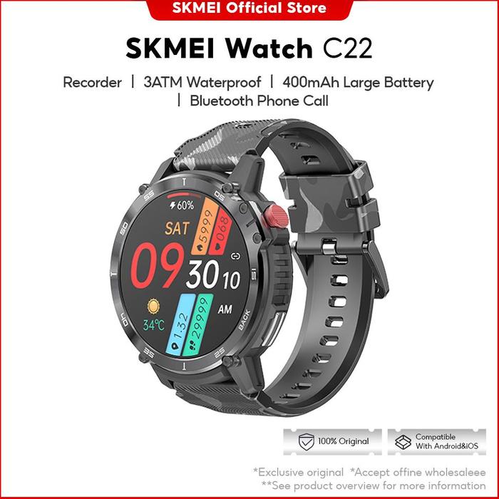 New.. Skmei Jam Pintar Pria Jam Tangan Sport Smartwatch Olahraga Memori 4G +400 mAh Baterai Besar