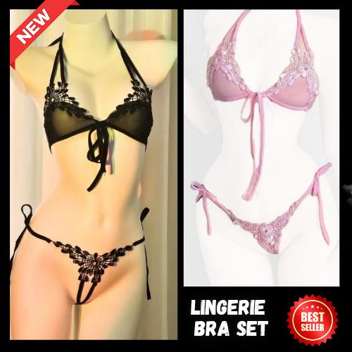 Bra Set Bordir Micro Bra Gstring Transparan Import Premium