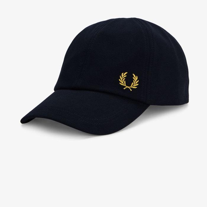 TOPI CAP FRED PERRY CLASSIC BLACK GOLD ORIGINAL AUTHENTIC