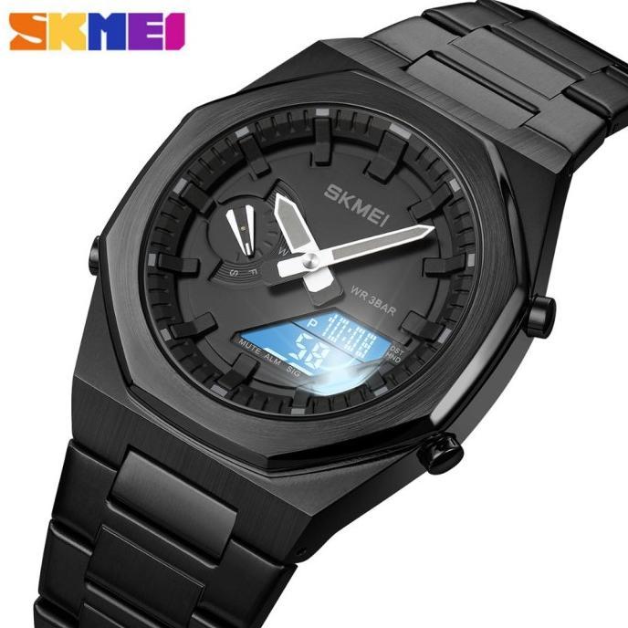 SKMEI 1816 Jam Tangan Pria Wanita Digital Analog Watch Tali Stainless Rantai Anti Air 3 Bar WATCHKIT