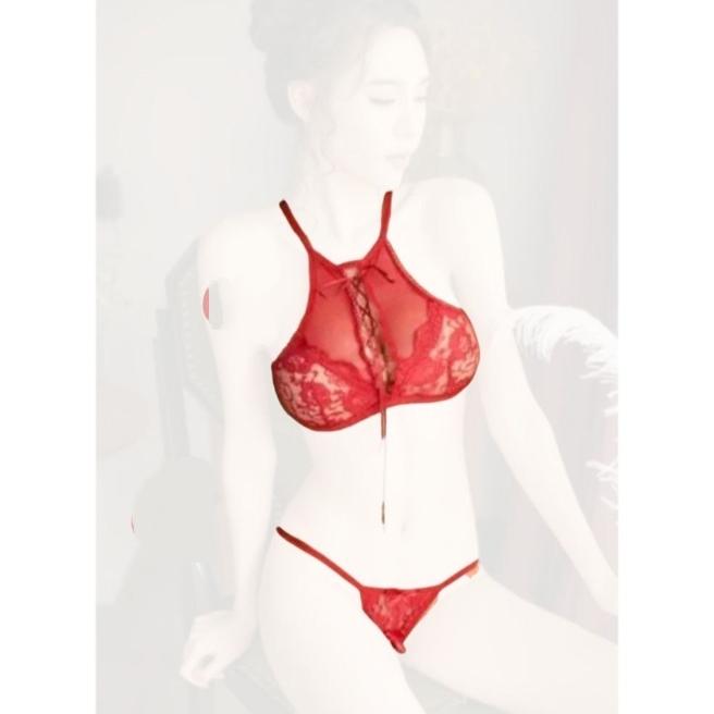 Lingerie Sexy Bra Set Gstring Tali Satu Import Premium