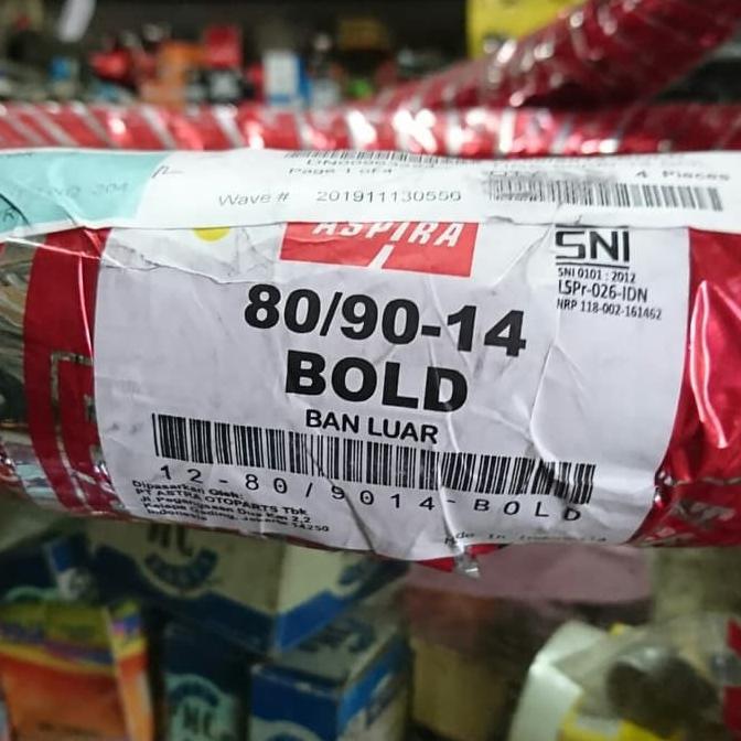 Sale! Paket Sepasang Ban Tube Type Aspira Bold 80 90 & 90 90 ring 14 ban motor matic vario beat mio