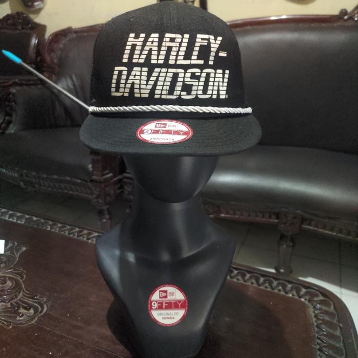 TOPI TRUCKER SNAPBACK NEW ERA HARLEY DAVIDSON ROPE HAT ORIGINAL