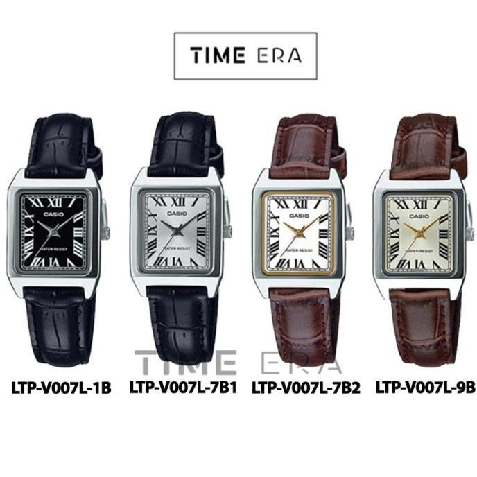 Casio Original LTP-V007L-7B1 1B/ LTP-V007L-9B 7B2 Jam Tangan Wanita Kulit Huruf / Angka Romawi -Toko