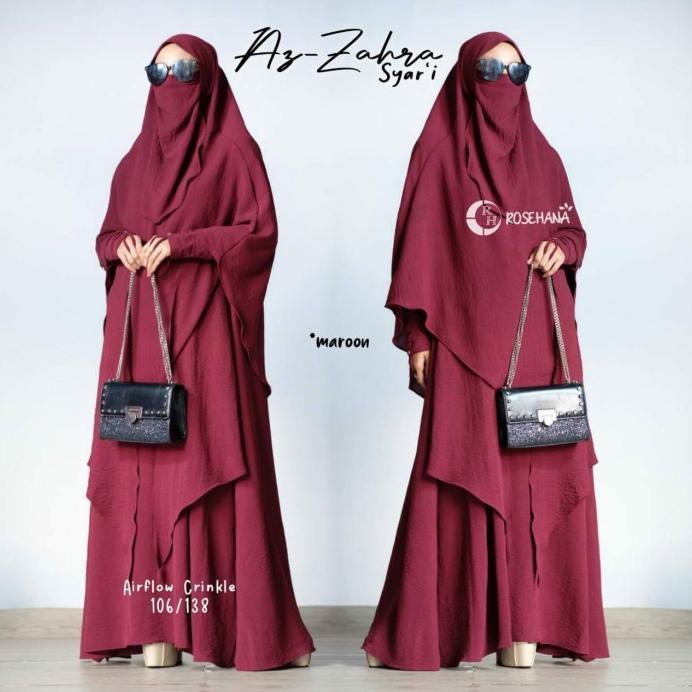 setelan syari gamis khimar cadar AZ-ZAHRA azzahra airflow ori ROSEHANA