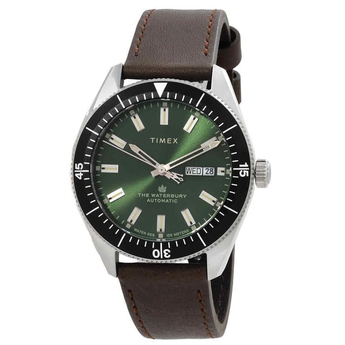 jam tangan Timex Waterbury Automatic Green Dial Men's Watch TW2V24700