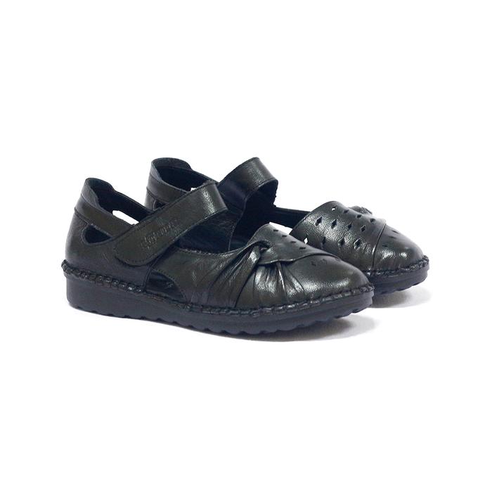 Rohde Ladies 6705 Sepatu Wedges Wanita Warna Hitam Dan Maroon Original Kulit Asli