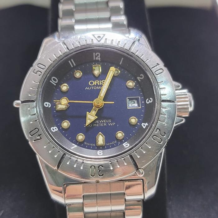 Jam tangan oris diver vintage Rare blue dial