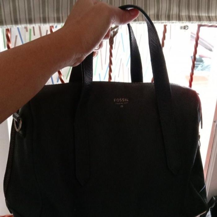 Fossil Sydney Satchel Midnight Navy Authentic