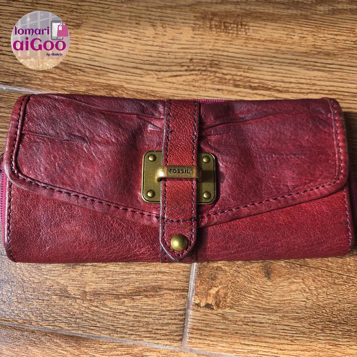 Dompet Fossil Ginger Marun preloved/second