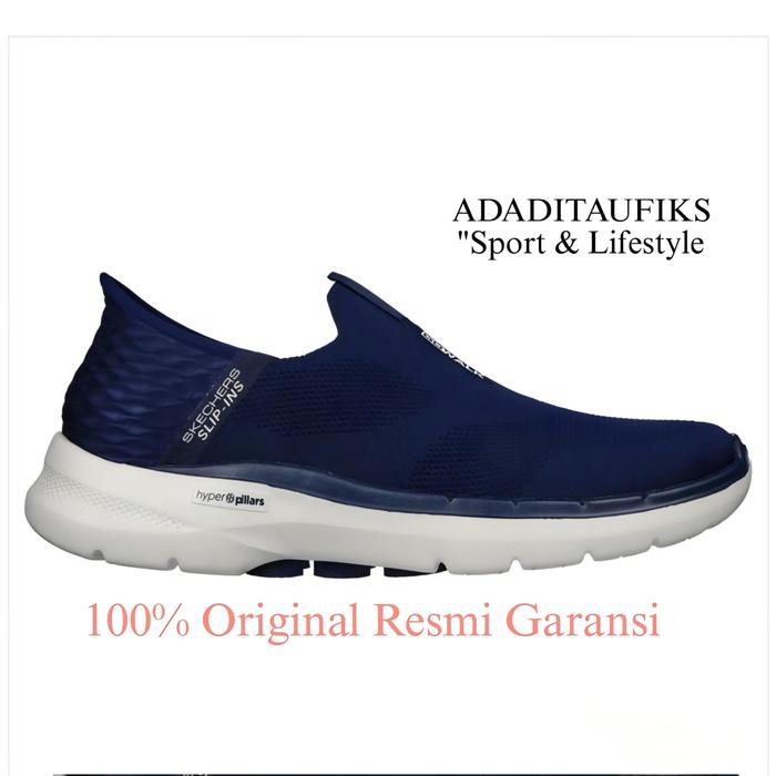Sepatu Slip Ins Skechers Go Walk 6 Navy Original 216278/NVY