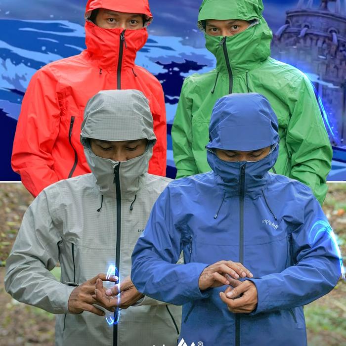 Jaket Ultralight Gorpcore Triple Aqualaguna Full Waterproof Windproof - Jaket anti air - Jaket jas h