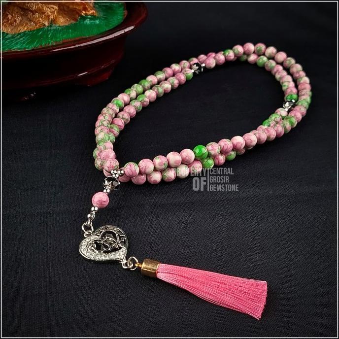Tasbih 99 Batu Pirus Pink Nevada Tasbeh Wanita Souvenir Pernikahan