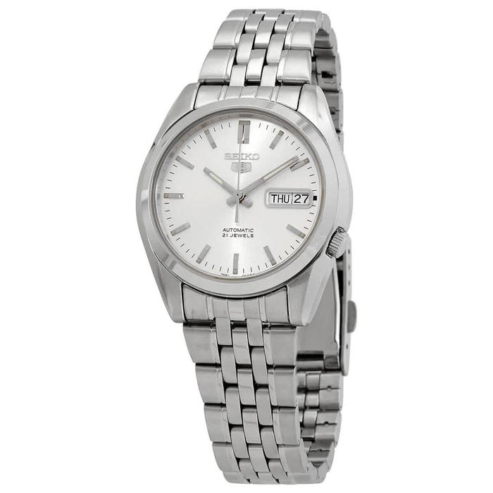 jam tangan Seiko Series 5 Automatic Silver Dial Men's Watch SNK355K
