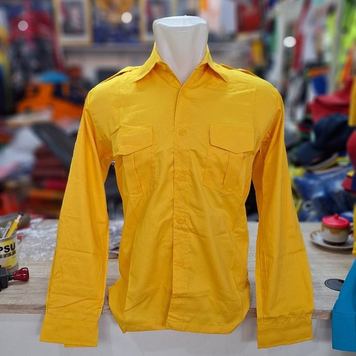 Kemeja PDL PDH kuning lengan panjang/Kemeja kuning/kemeja lengan panjang