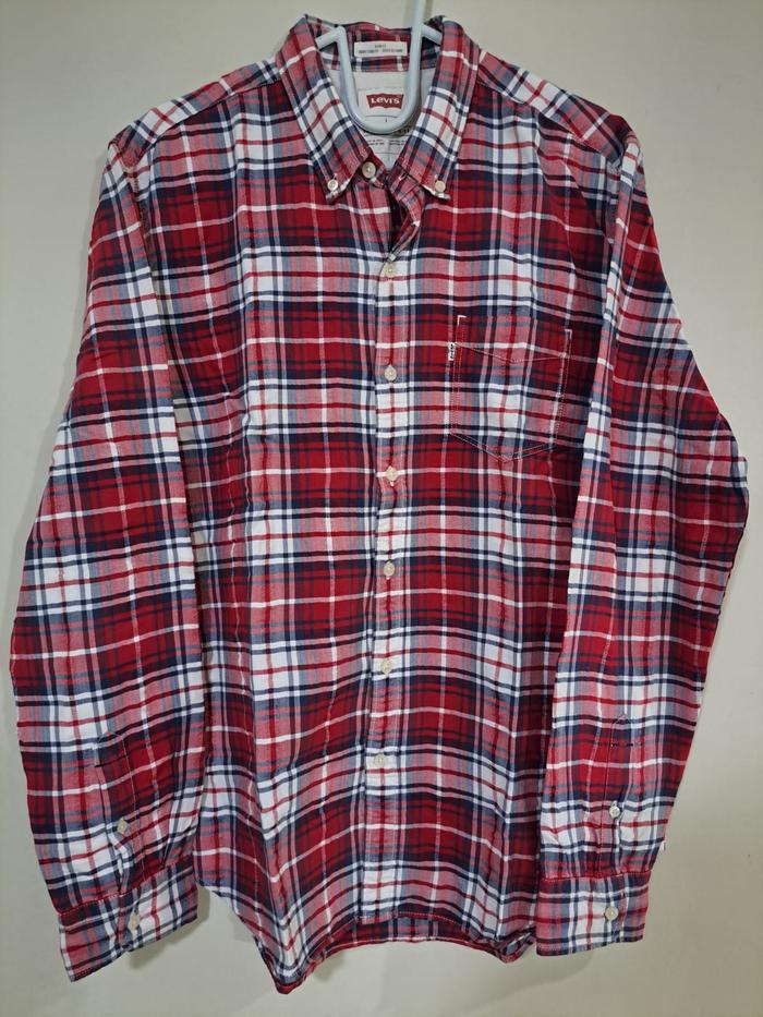 Levis Sunset One Pocket Shirt / Kemeja Kotak - Kotak Pria size L Original Preloved (63)