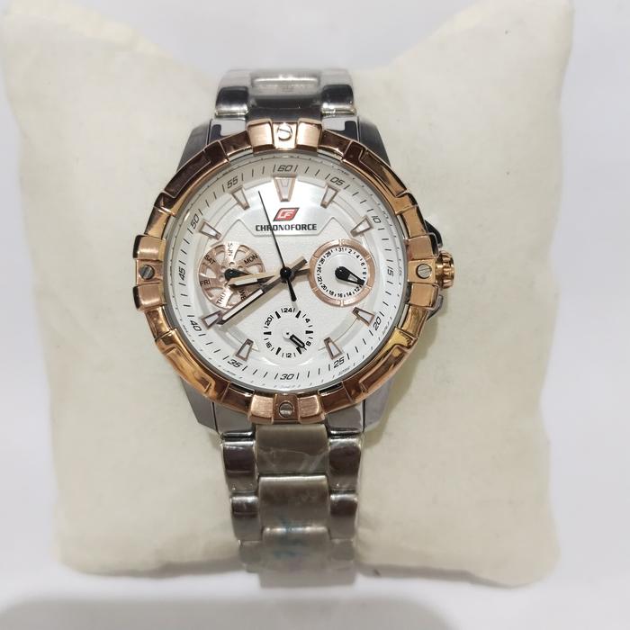 JAM TANGAN WANITA CHRONOFORCE 5266 CF 5266 SILVER RING RG ORIGINAL