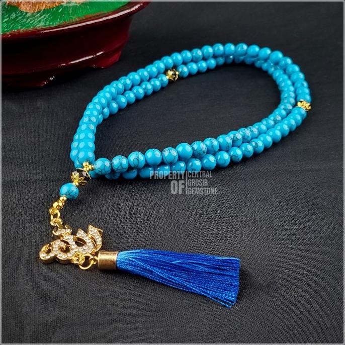 Tasbih 99 Butir Batu Pirus Biru Tasbeh Jokowi Habib Lutfi Turquoise