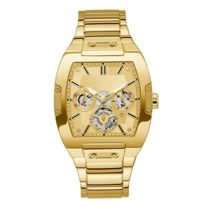 Guess Jam Tangan Pria GW0456G2 Gold Elegan & Dinamis Kaca Mineral Tahan Gores