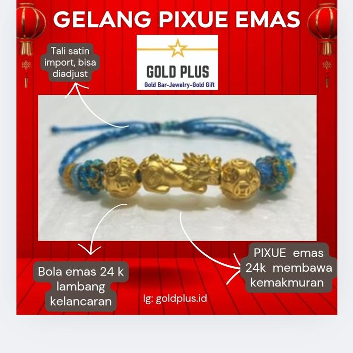 Gelang emas 24 k hongkong Pixiu