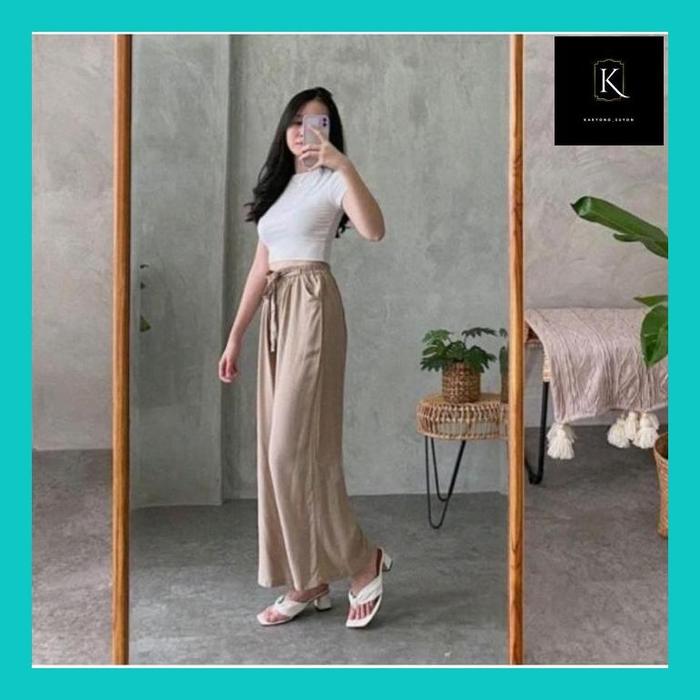Karkar" Celana Kulot Celana Panjang Anak 5-15Thn Panjang Anak Usia 5-15Thn Loose High Waist Wanita L