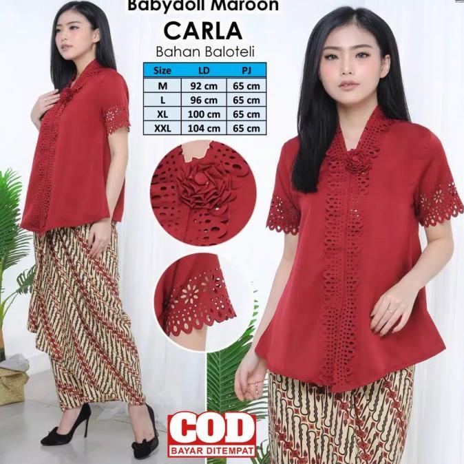 Atasan kebaya merah Kebaya merah maroon Kebaya modern merah