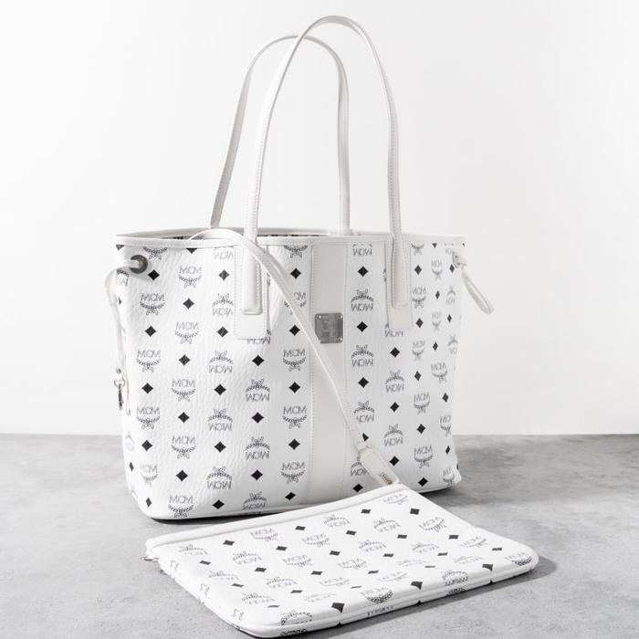MCM Liz Reversible visetos shopper medium tote bag Blossom White