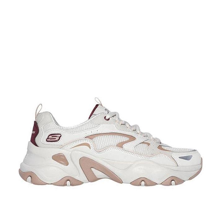 Skechers D'Lites 5.0 Women's Training Shoes - Putih Original, Sepatu Wanita Casual dengan Duraleathe