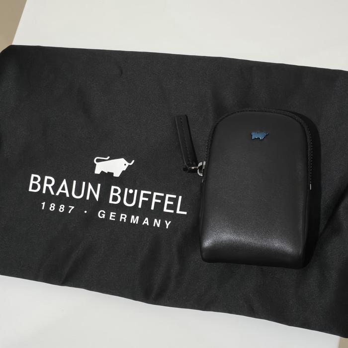 BRAUN BUFFEL Original Black Pouch Tempat Sabuk Tas Mini Kecil Pria Wanita Unisex